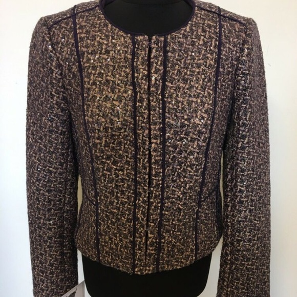 Tory Burch Purple and Pink Sequenced Jacket - Picture 2 of 16